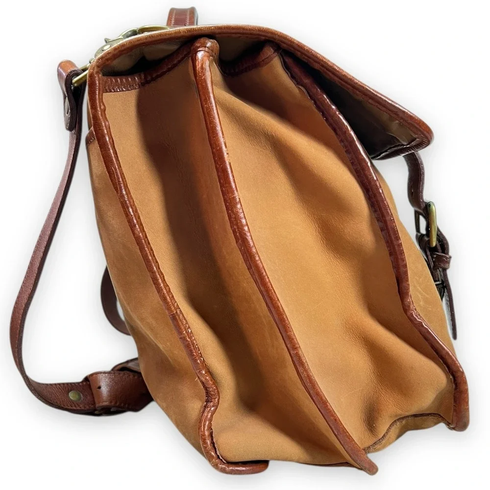 VTG Timberland Briefcase Men Tan Leathe USA Made Gorpcore Messenger Bag Heritage